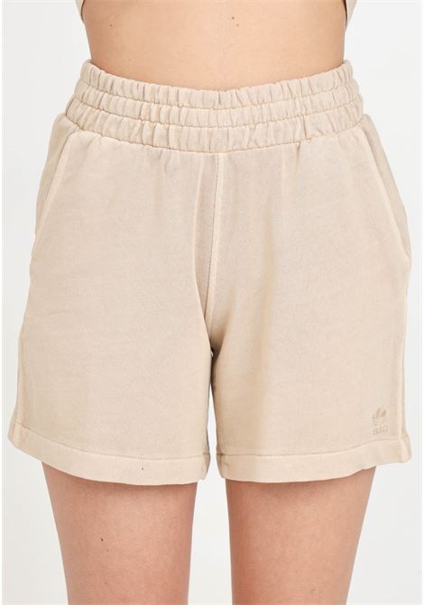 Beige women's sports shorts ESSENTIALS PLUS ADIDAS ORIGINALS | Shorts | IT4288.